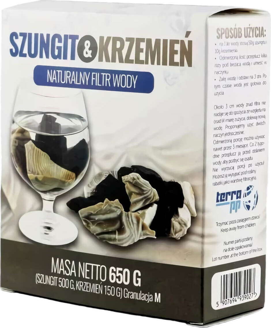 Naturwasserfilter Schungit 500g & Feuerstein 150g, Körnung M 650g TERRA PP