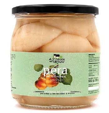 Glutenfreie Birnen in Reissirup BIO von A2 PASOS DEL CAMPO, 550 g, Fruchtstücken in Reissirup, natürliche Bio-Qualität