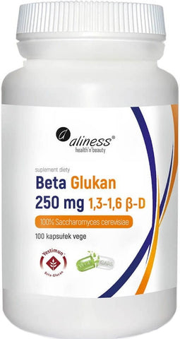 Beta-Glucan 250 mg 13 - 16 β - d 100 % Saccharomyces cerevisiae 100 Kapseln ALINESS