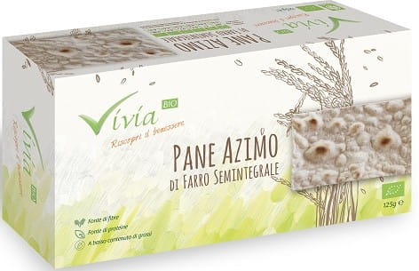 VIVIA Dinkelvollkornfladen BIO, 125 g, frischer, runder Vollkorn-Dinkel-Fladen auf einem Holzbrett.
