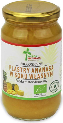 Ananasscheiben im eigenen Saft BIO 350 g (200 g) (Glas) - WORGA NATURALS