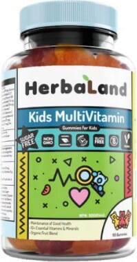 Bunte Multivitamin Gelees für Kinder von HERBALAND, 90 Stück, vitaminreiche Nahrungsergänzung in fruchtiger Form