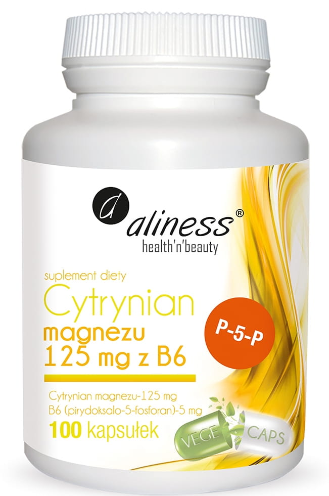 Magnesiumcitrat 125mg + Vitamin B6 P - 5P 5mg 100 Kapseln ALINESS 主图