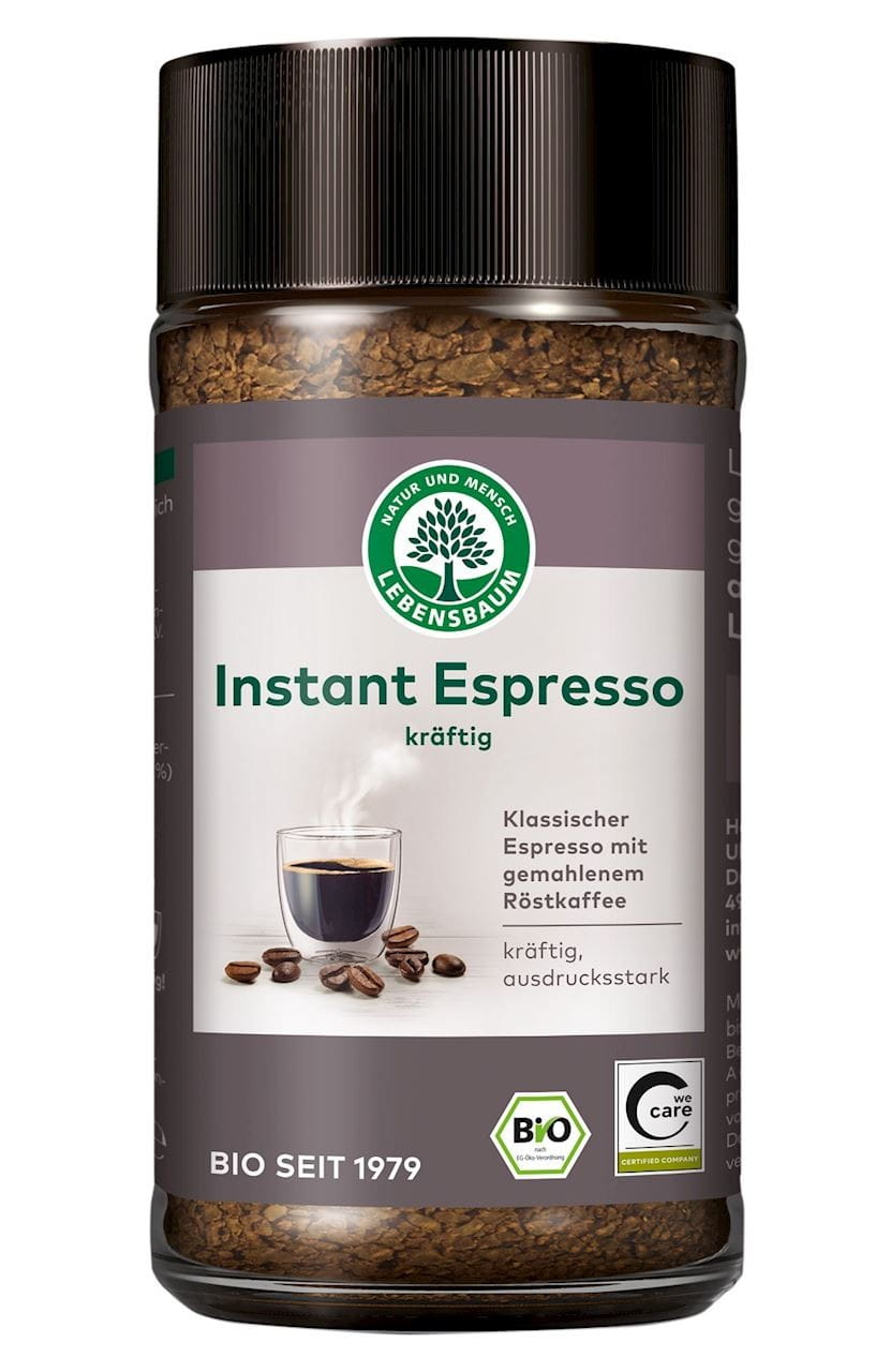 Instantkaffee, gefriergetrockneter Robusta Espresso 100% BIO 100 g - LEBENSBAUM