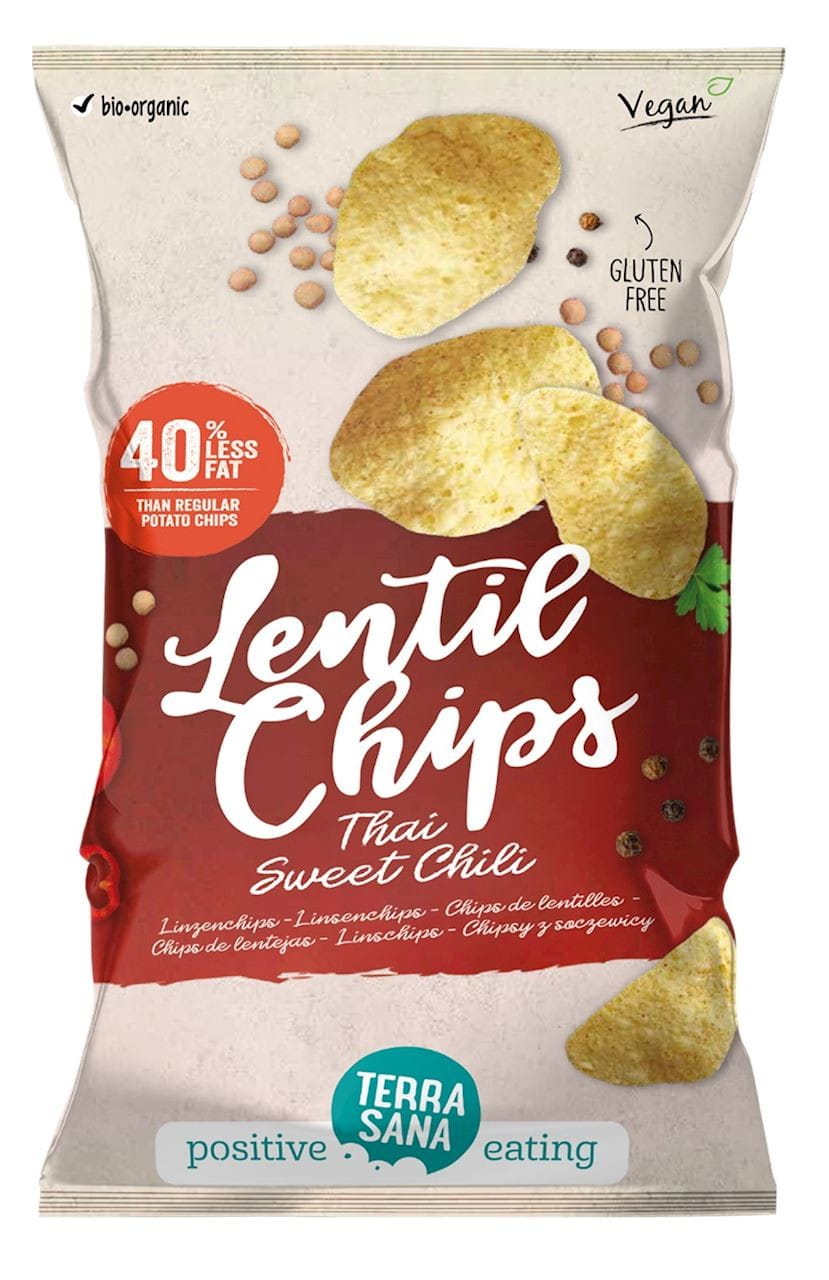 Linsenchips mit Thai-Sweet-Chili-Geschmack glutenfrei BIO 75 g - TERRASANA