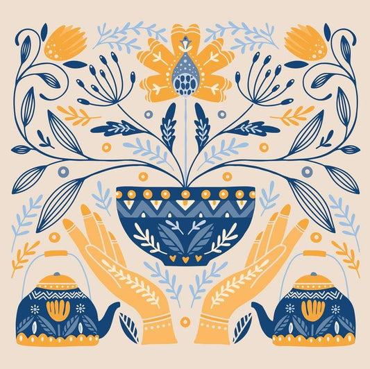 Bambusservietten Tee von CHIC-MIC, 20 Stück, natürliche braune Papierservietten mit Bamboo-Design, umweltfreundlich und elegant.