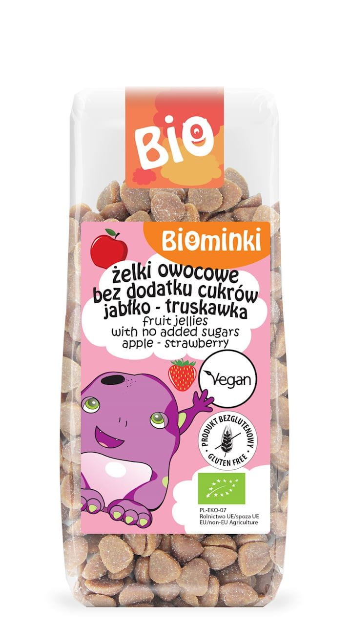 Fruchtgelees ohne Zuckerzusatz Apfel - Erdbeere BIO 150 g - BIOMINKI