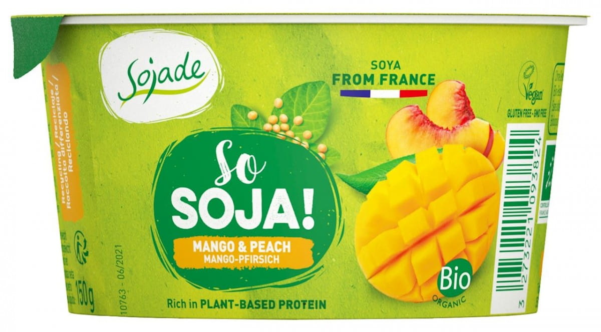 Mango-Soja-Dessert - Pfirsich glutenfrei BIO 150 g - SOJADE