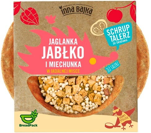 Frischer Apfel und Apfelbrei in essbarer Schale, 150 g, präsentiert in einer natürlichen Verpackung.