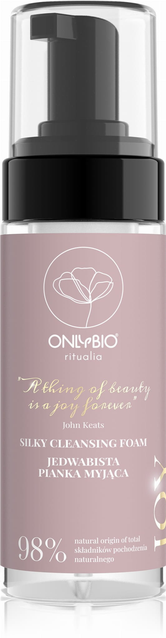 Seidiger Gesichtsreinigungsschaum von ONLY BIO in 150 ml, cremige Textur, für saubere, gepflegte Haut.
