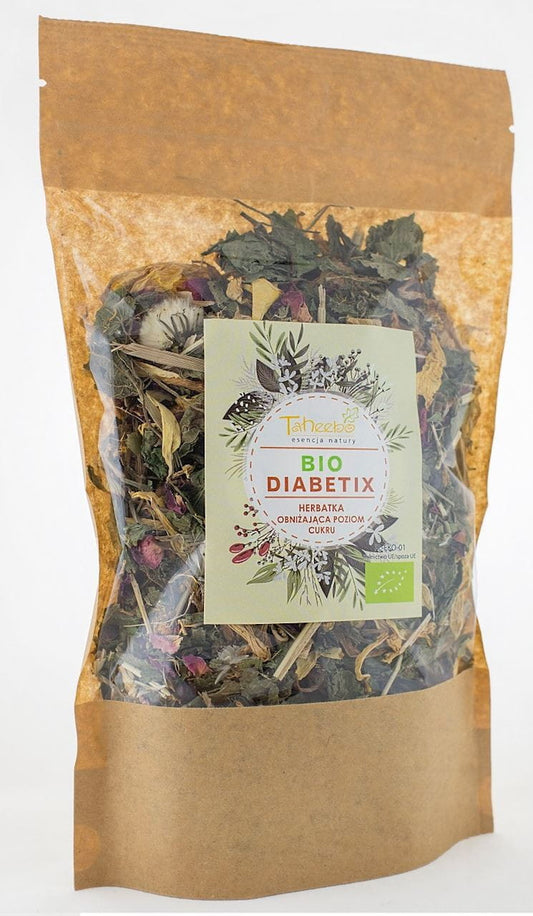 Bio-Tee für Diabetiker von TAHEEBO, Spa Diabetix, in 75 g Verpackung, mit frischen Kräutern und natürlichem Geschmack.