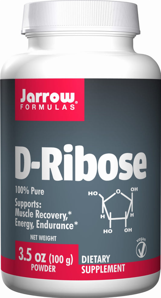 Ribose-Pulver in 100 g JARROW-FORMELN Dose, braune Pulverpackung, für Energie und Muskelregeneration, natürliche Nahrungsergänzung