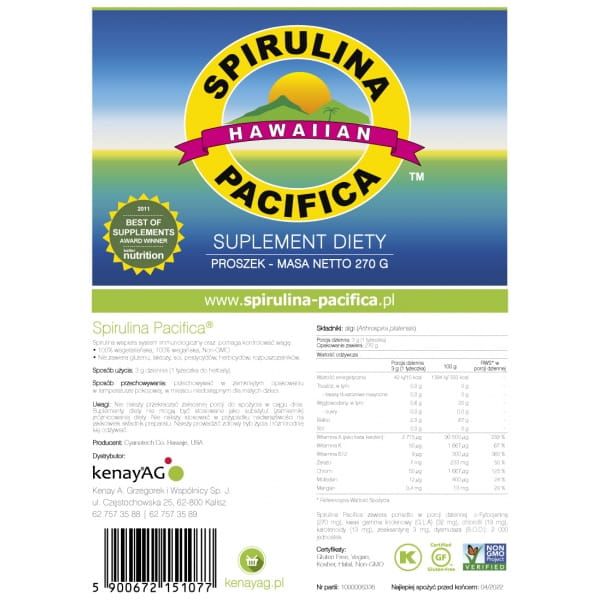 Hawaiianische Spirulina Pacifica 270 g CYANOTECH CO