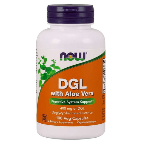 Dgl mit Aloe Vera Süßholzwurzel 400 MG und Aloe Vera 100 Kapseln NOW FOODS