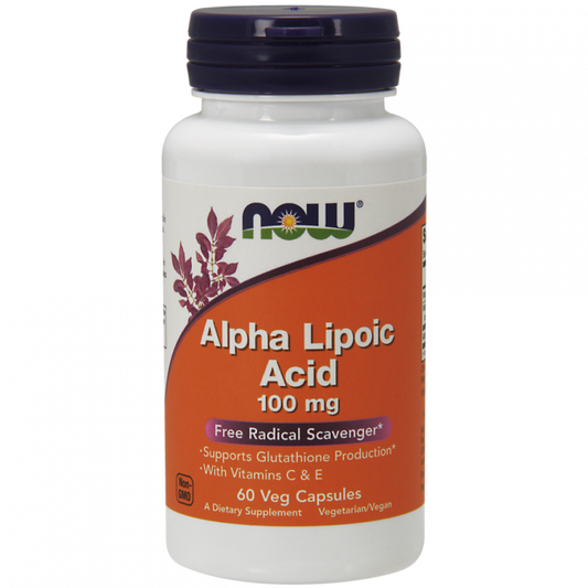 ALA Alpha Liponsäure 100 MG und Ascorbinsäure und Vitamin E 60 Kapseln NOW FOODS