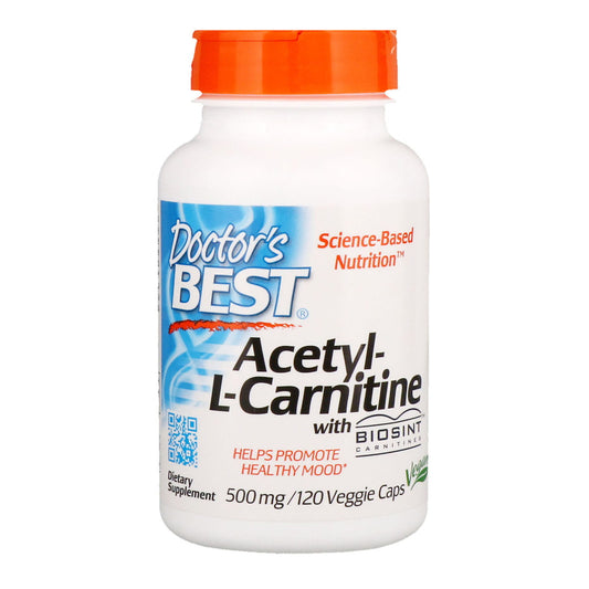 Acetyl L-Carnitin HCI 500 mg, 120 Kapseln von DOCTOR'S BEST, Nahrungsergänzungsmittel für Energie und Gehirnfunktion