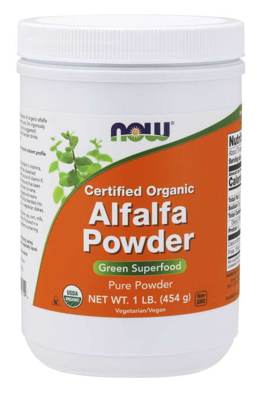 Eco Alfalfa Aussaat Luzerne von NOW FOODS in 454 g, frische grüne Luzerne-Samen für die Aussaat.