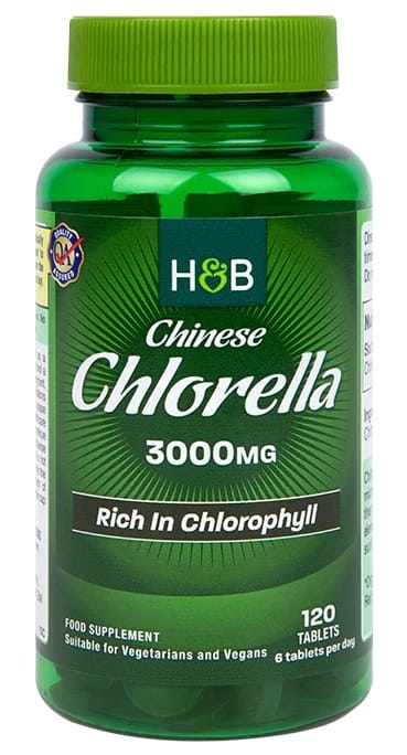 Eco Chlorella Tabletten von HOLLAND & BARRETT, 120 grüne Chlorella-Kapseln für natürliche Nahrungsergänzung