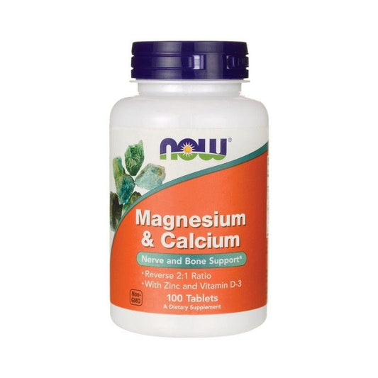 Magnesium, Calcium, Vitamin D3 und Zink 100 Tabletten NOW FOODS