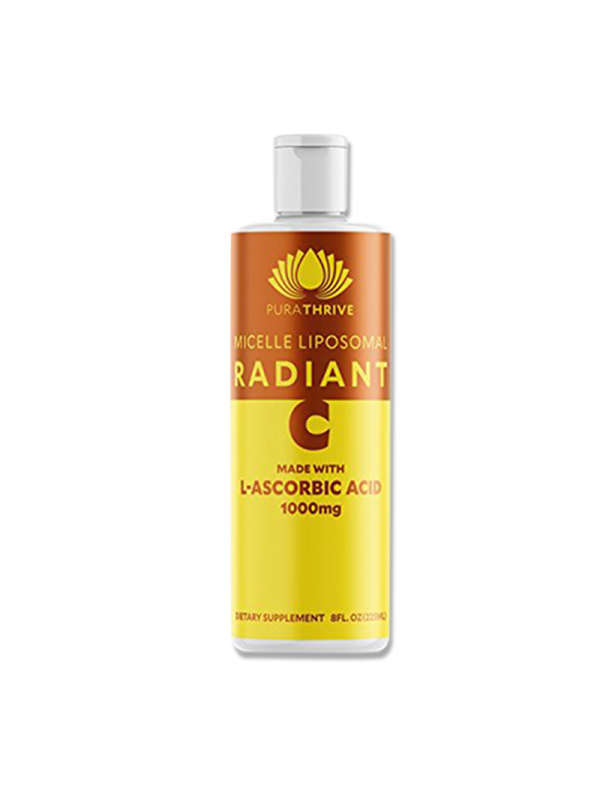 Liposomales Vitamin C Flasche von PURATHRIVE, 225 ml, für ein strahlendes Hautbild und Immunschutz.