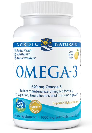 NORDIC NATURALS Omega-3 Zitronengeschmack, 60 Kapseln, flasche mit gelben Kapseln, omega-3-Fischölpräparate