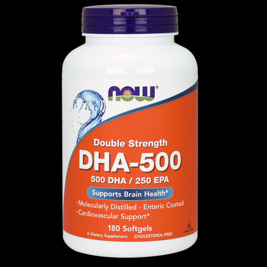 DHA 500 DHA 250 EPA Docosahexaensäure 500 MG 180 Kapseln NOW FOODS