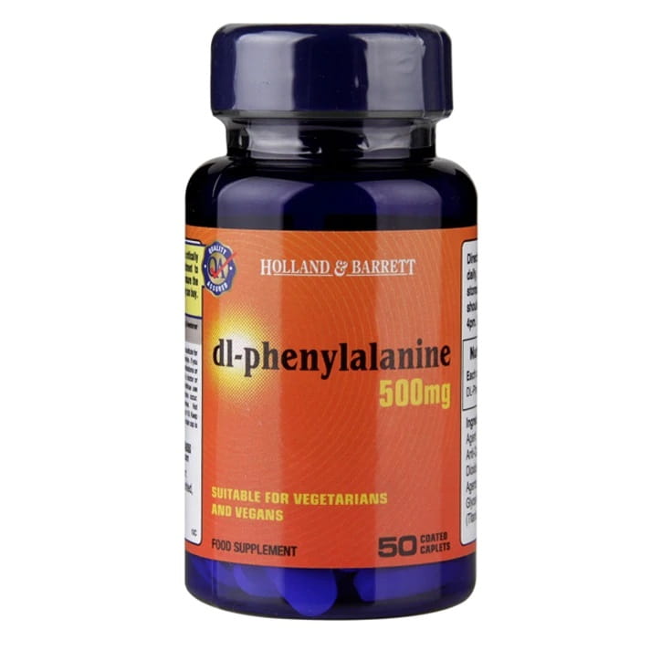 Dlphenylalanin 500 MG 50 Tabletten HOLLAND & BARRETT