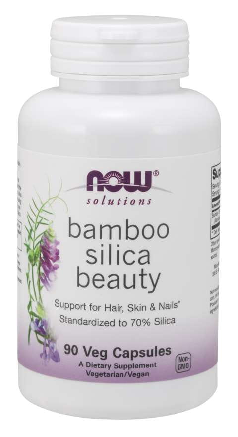 Bamboo Silica Beauty Kapseln von NOW FOODS, 90 Stück, natürliche Pflanzenkapseln für Haut, Haare und Nägel