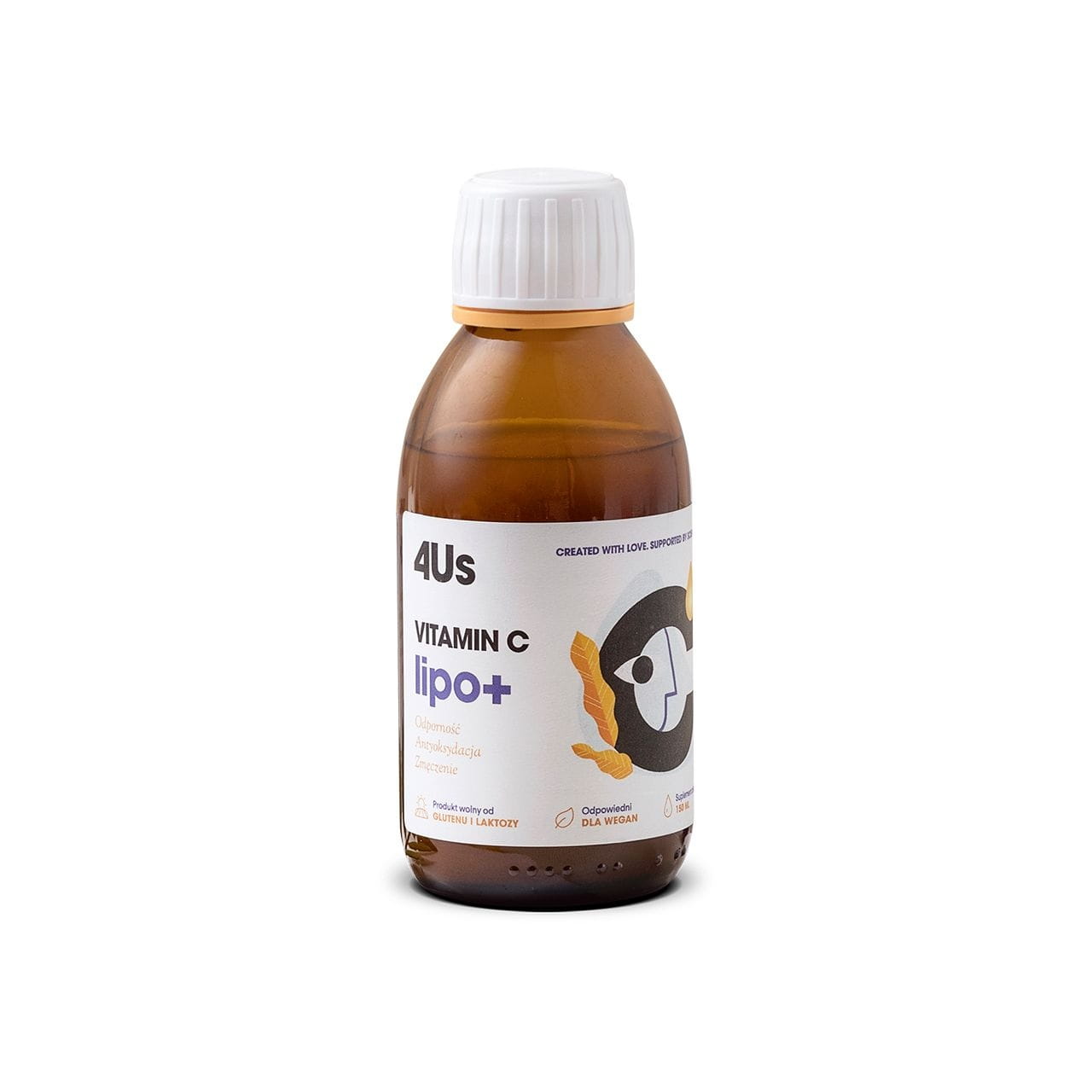 Vitamin C Lipo von HEALTH LABS in 150 ml Flasche, flüssiges Vitamin C mit liposomaler Formel, sichtbar in der Flasche.