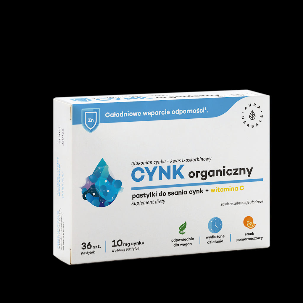 Organisches Zink 10 MG und Vitamin C 36 Tabletten von AURA HERBALS