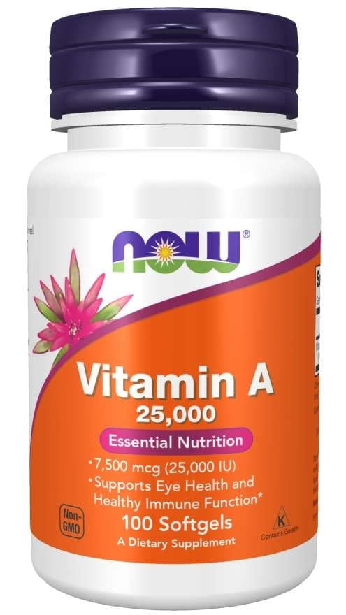 Vitamin A 25.000 IE 100 Kapseln NOW FOODS Hover Image