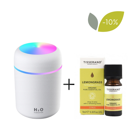 Weiße Appio Öl-Diffusor-Set mit Zitronengrasöl, Bio, 9 ml, TISSERAND, aromatischer Raumduft