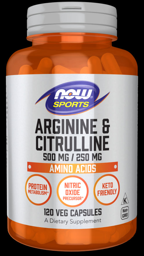 Arginin und Citrullin L - Arginin + L - Citrullin 120 Kapseln NOW FOODS SPORTS