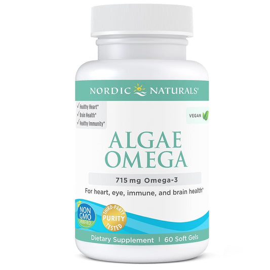 NORDIC NATURALS Algen Omega 3 Kapseln, 60 Stück, nährstoffreiche Algenöl Omega-3 für gesunde Ernährung