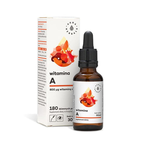 Vitamin A Nahrungsergänzungsmittel in Tropfen von 30 ml AURA HERBALS