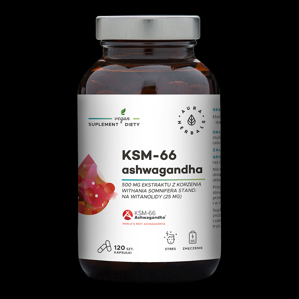 Ashwagandha KSM66 Wurzel 500 MG 120 Kapseln AURA HERBALS