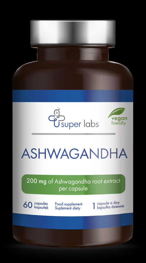 Ashwagandha KSM - 66 200 mg Extrakt 60 Kapseln SUPER LABS Hover Image