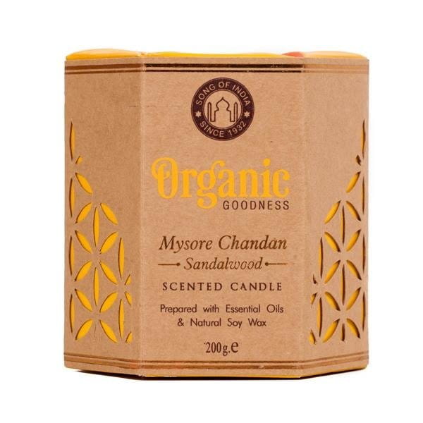 Sojaduftkerze - Mysore Chandan Sandelholz 200g - SONG OF INDIA