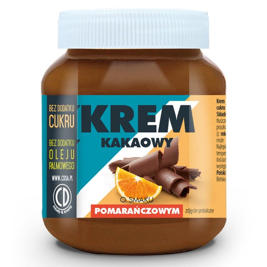 Kakaocreme mit Orangengeschmack von CD, ohne Zuckerzusatz und Palmöl, 350g, cremige Schokoladen-Orange-Genuss in Glas