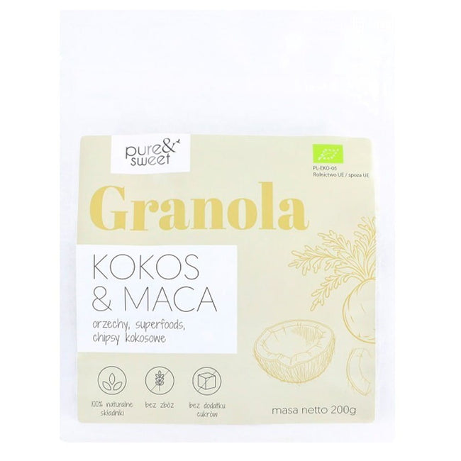 Granola Kokos - Maca BIO 200g PURE & SWEET Hover Image