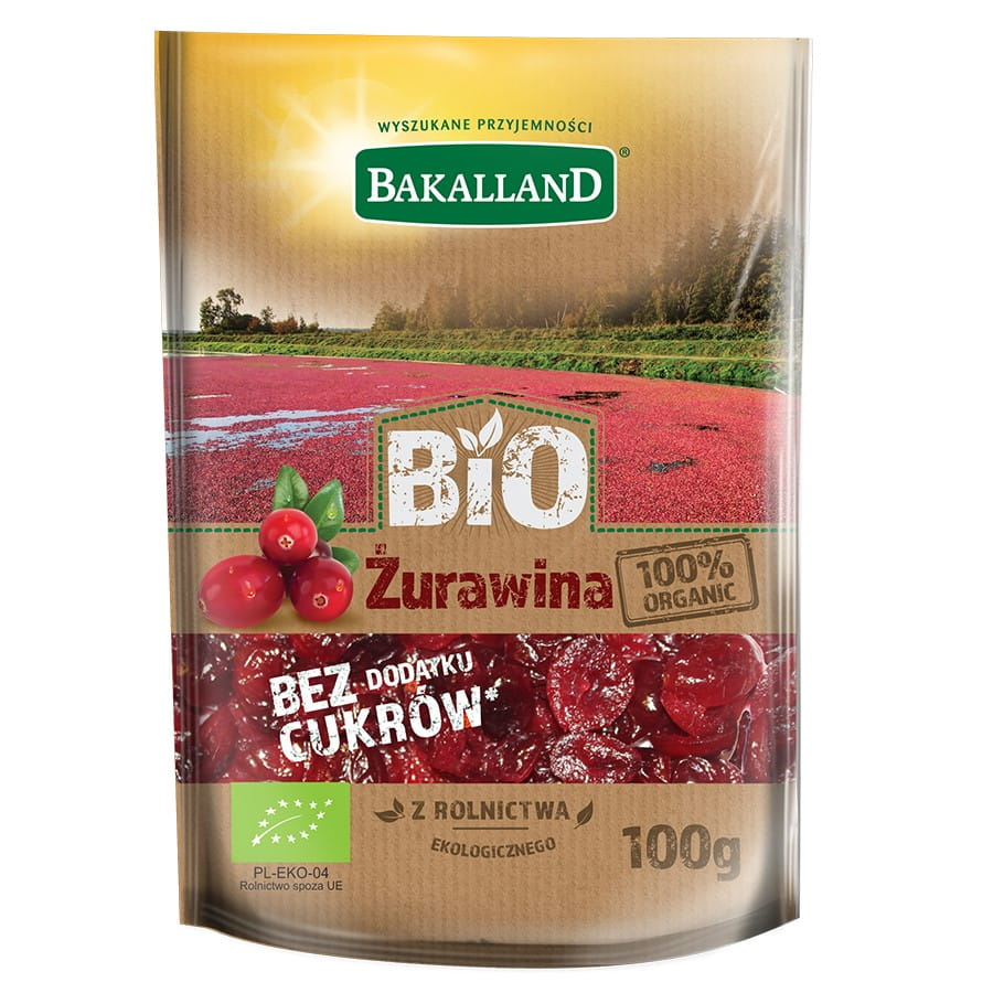 Getrocknete Cranberries mit konzentriertem Apfelsaft BIO 100g BAKALLAND