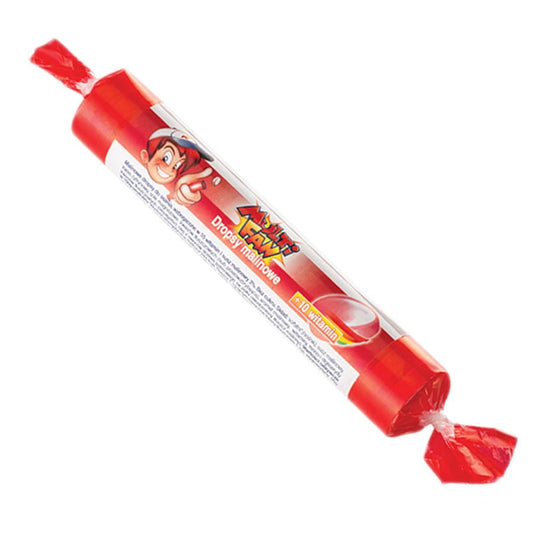 Himbeerbonbons von MULTIFAN, 39g, mit 10 Vitaminen, ohne Zucker, fruchtige Süßigkeit in roter Verpackung