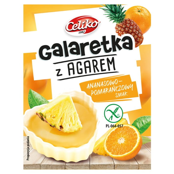 Agar-Gelee mit Ananasgeschmack - Orange ohne Gluten 45g CELIKO
