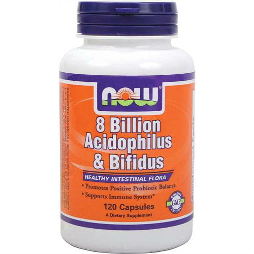 8 Milliarden Acidophilus & Bifidus 8 Milliarden Bakterien Probiotische 120 Kapseln NOW FOODS Hover Image