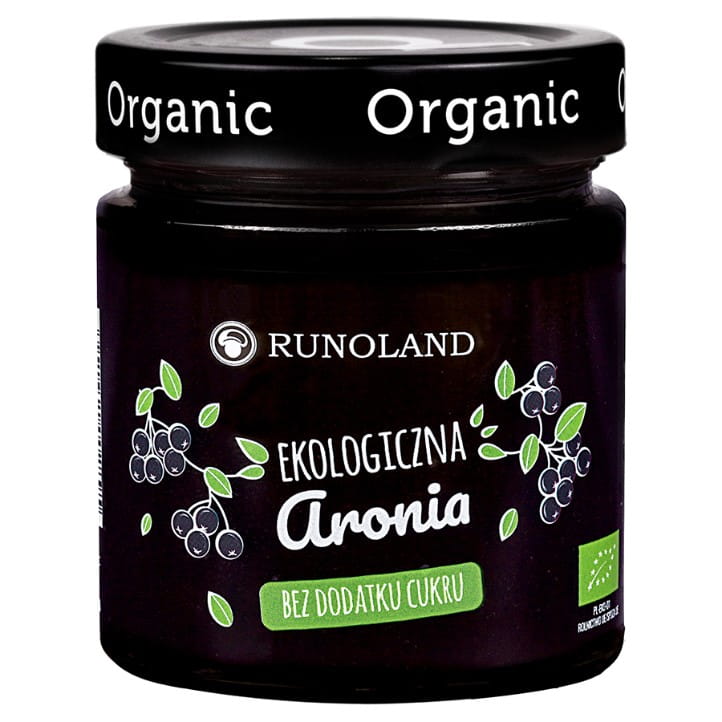 Ein süßer Aronia-Snack mit Kapsel-Apfelsaft in der Konsistenz von BIO-Konfitüre 200g RUNOLAND