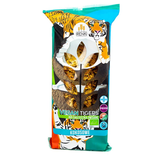 Veganer Haferkeks mit Kokosflocken von IRENKI, BIO, 120g, frisch gebacken und knusprig.