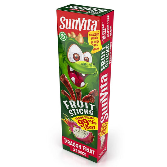 Fruchtsticks ohne Zuckerzusatz von SUNVITA, zum Trinken, 100g (5x20g), mit fruchtigem Geschmack, in Verpackung sichtbar