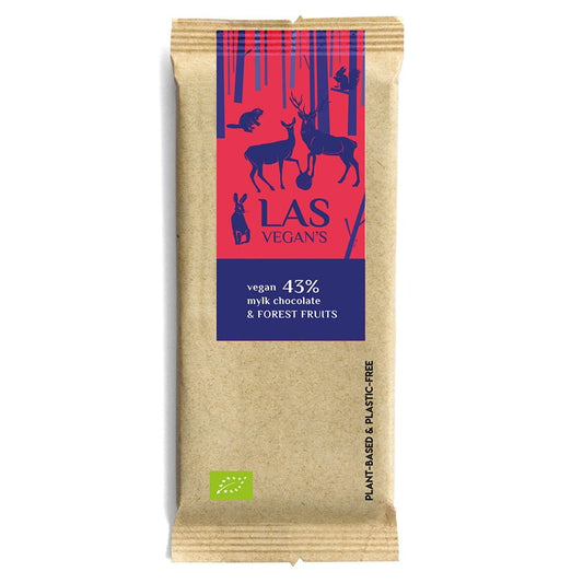 Vegane Schokolade mit Waldfrüchten 43% 50g LAS VEGANS