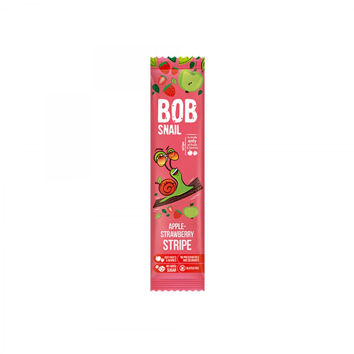 Apfel-Erdbeer-Snack ohne Zuckerzusatz 14 g BOB SNAIL