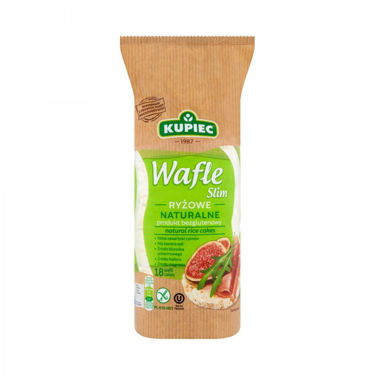 Natürliche, traditionelle Reiskuchen von KUPIEC, 120 g, frisch und handgemacht, in einer transparenten Verpackung.